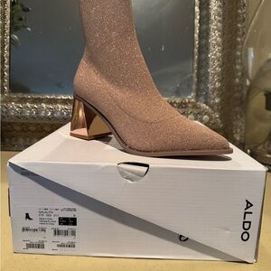 ALDO Galalith Rose Gold Sock Booties – NEW IN BOX